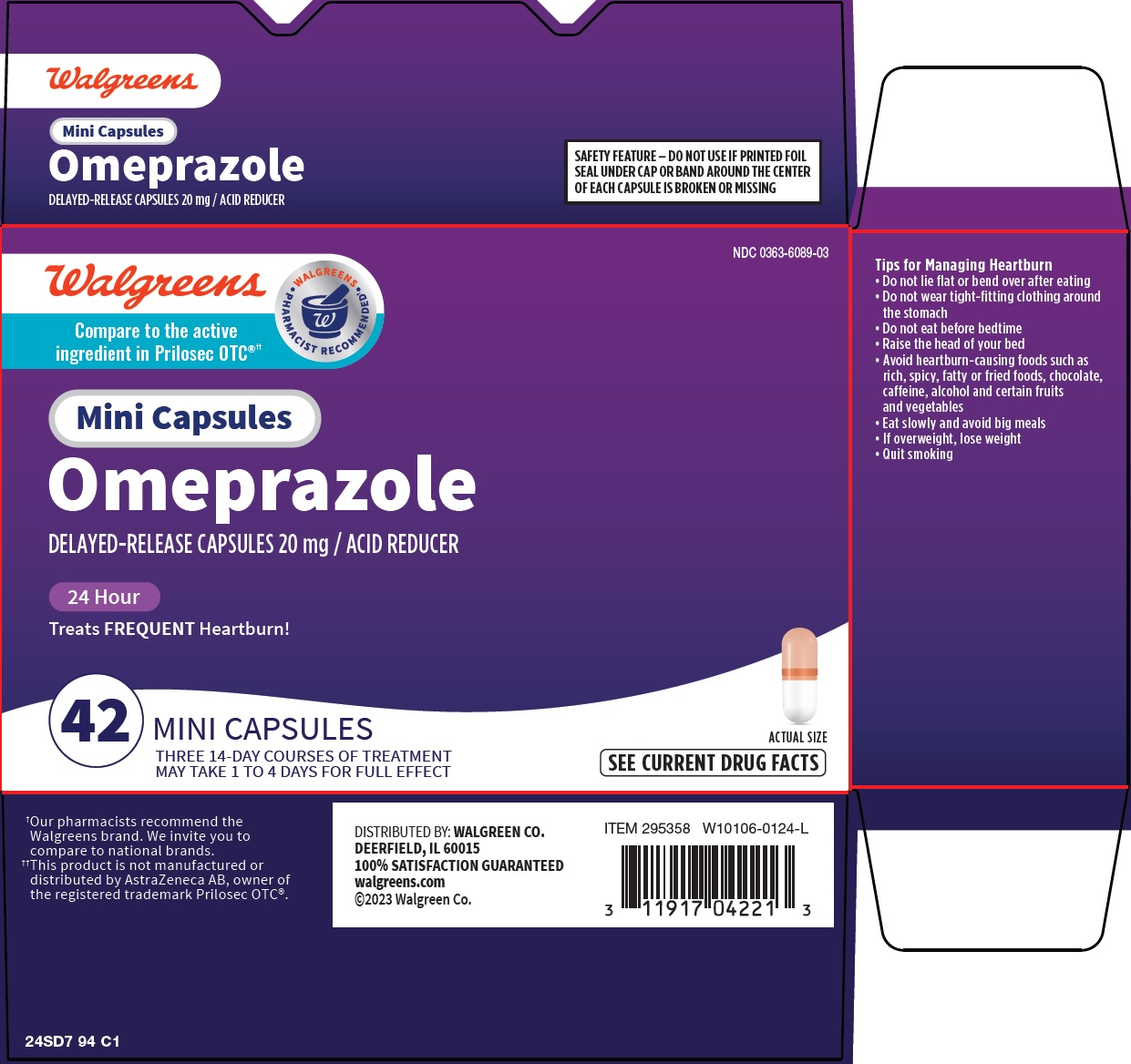 Pill image for Walgreen Co. Omeprazole Drug Facts