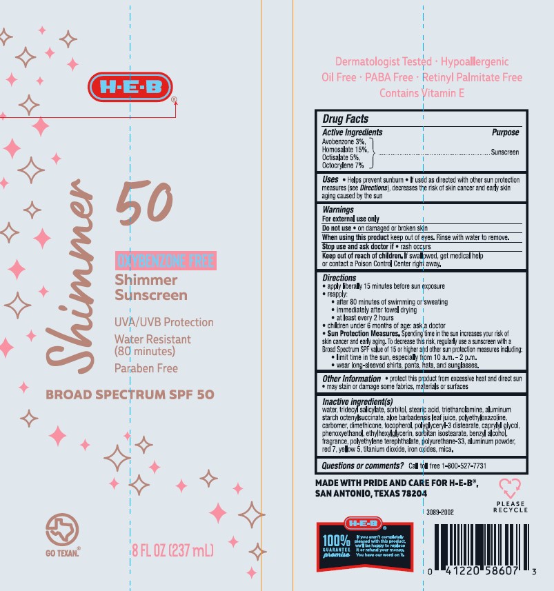 Pill image for Heb Shimmer Sunscreen Spf 50 Lotion