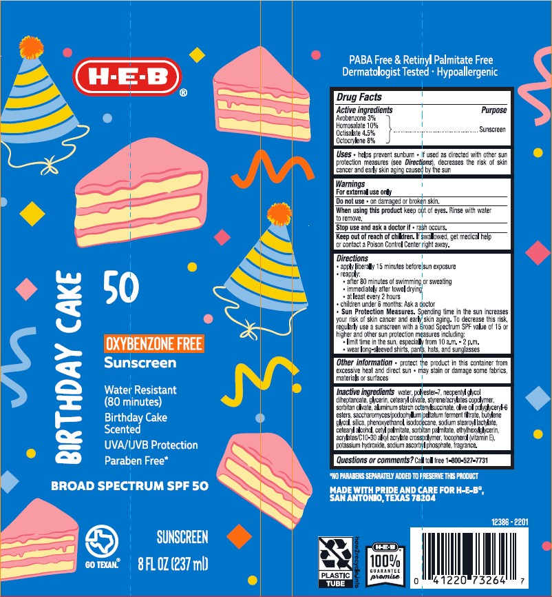 Pill image for Heb Spf 50 Birthday Cake Sunscreen Lotion