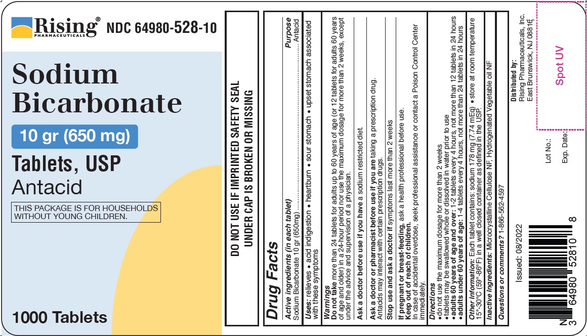 Pill image for Sodium Bicarbonate 10 Gr (650 Mg) Tablets, Usp