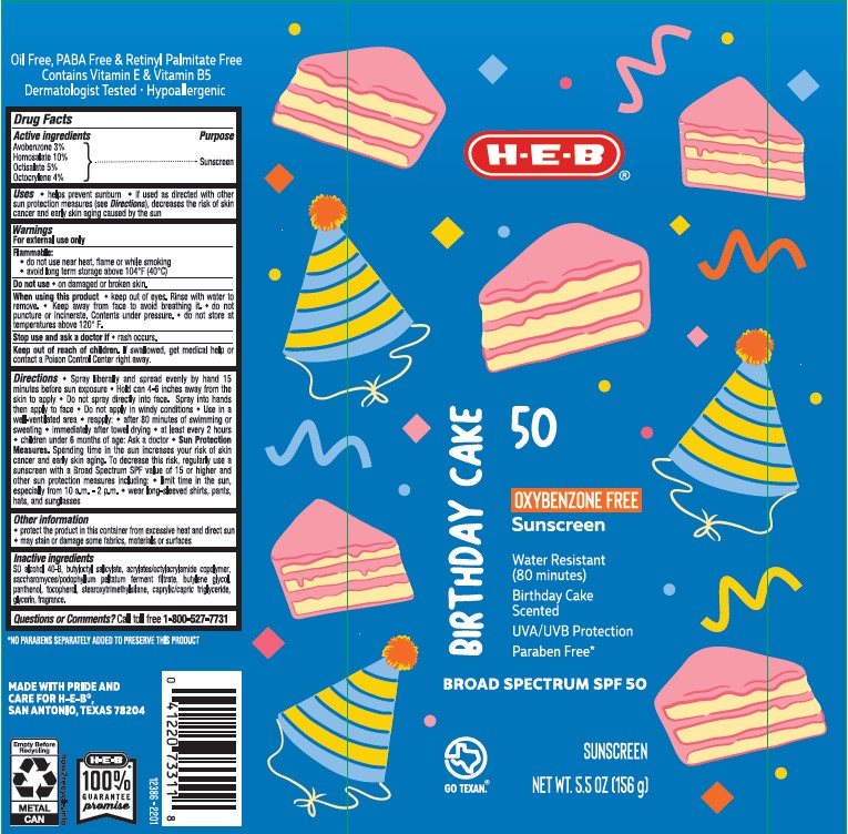 Pill image for Heb Spf 50 Birthday Cake Continuous Sunscreen Spray