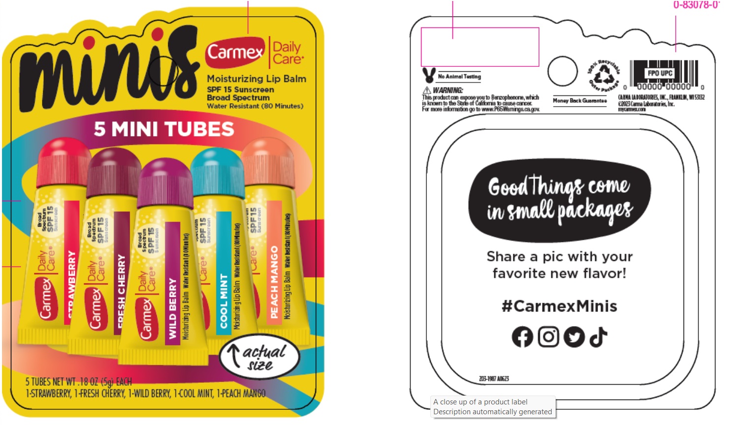 Pill image for Carmex Daily Care Moisturizing Lip Balm Spf15 Broad Sprectrum Minis, Kit