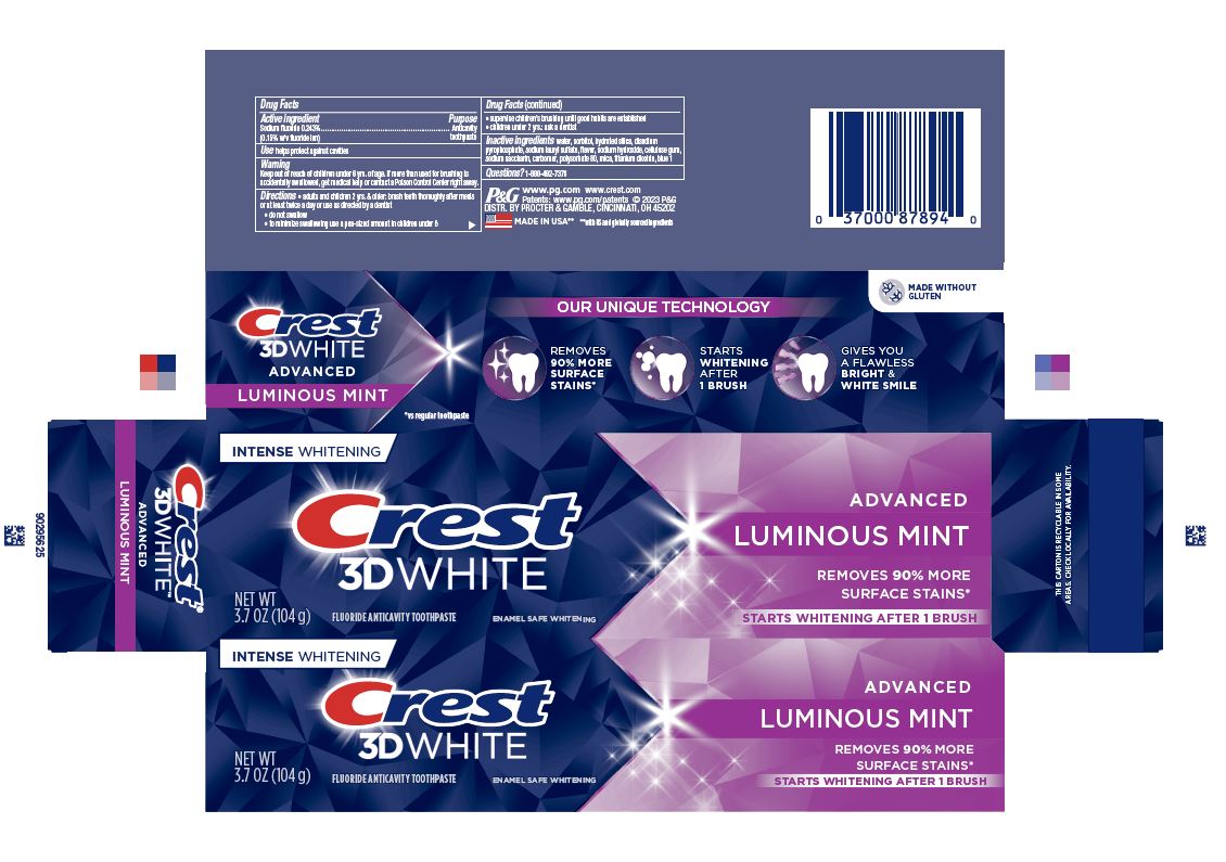 Pill image for Crest 3d White Advanced Luminous Mint