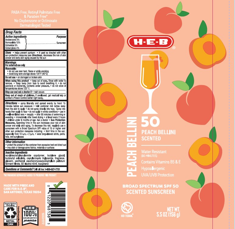 Pill image for Heb Spf 50 Peach Bellini Scented Continuous Sunscreen Spray