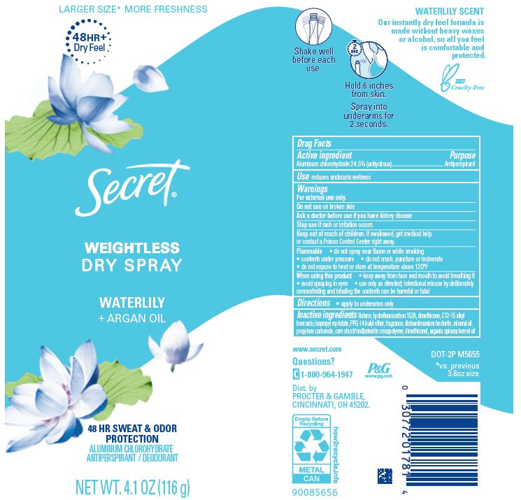 Pill image for Secret Weightless Dry Spray Waterlily + Argan Oil
