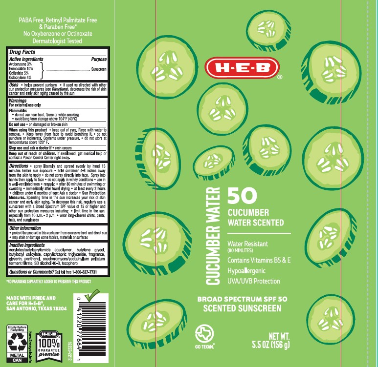 Pill image for Heb Spf 50 Cucumber Water Scented Continuous Sunscreen Spray