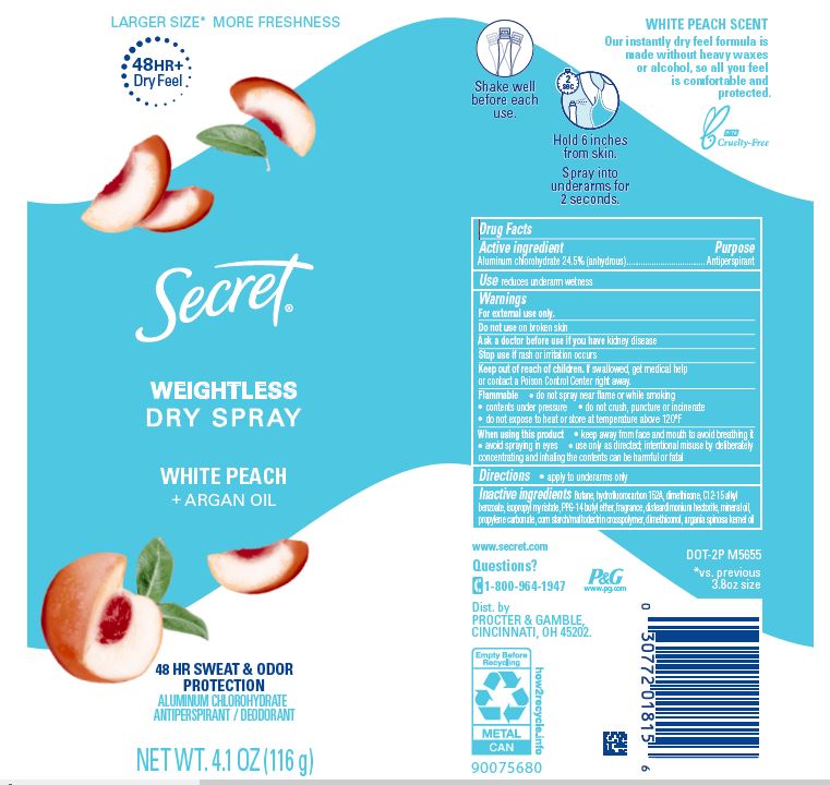Pill image for Secret Weightless Dry Spray White Peach + Argan Oil