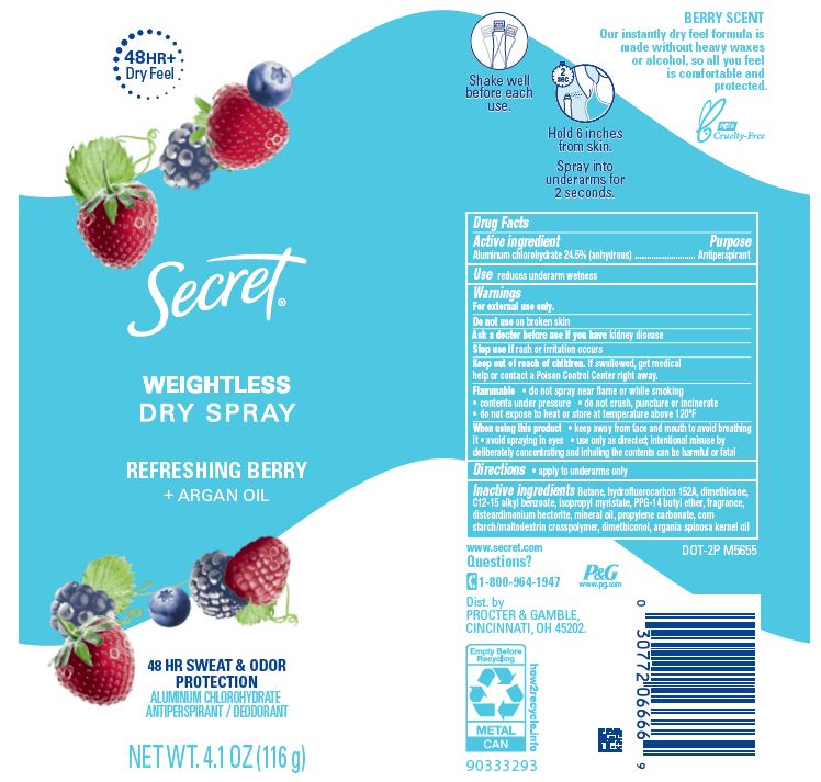 Pill image for Secret Weightless Dry Spray Refreshing Berry + Argan Oil