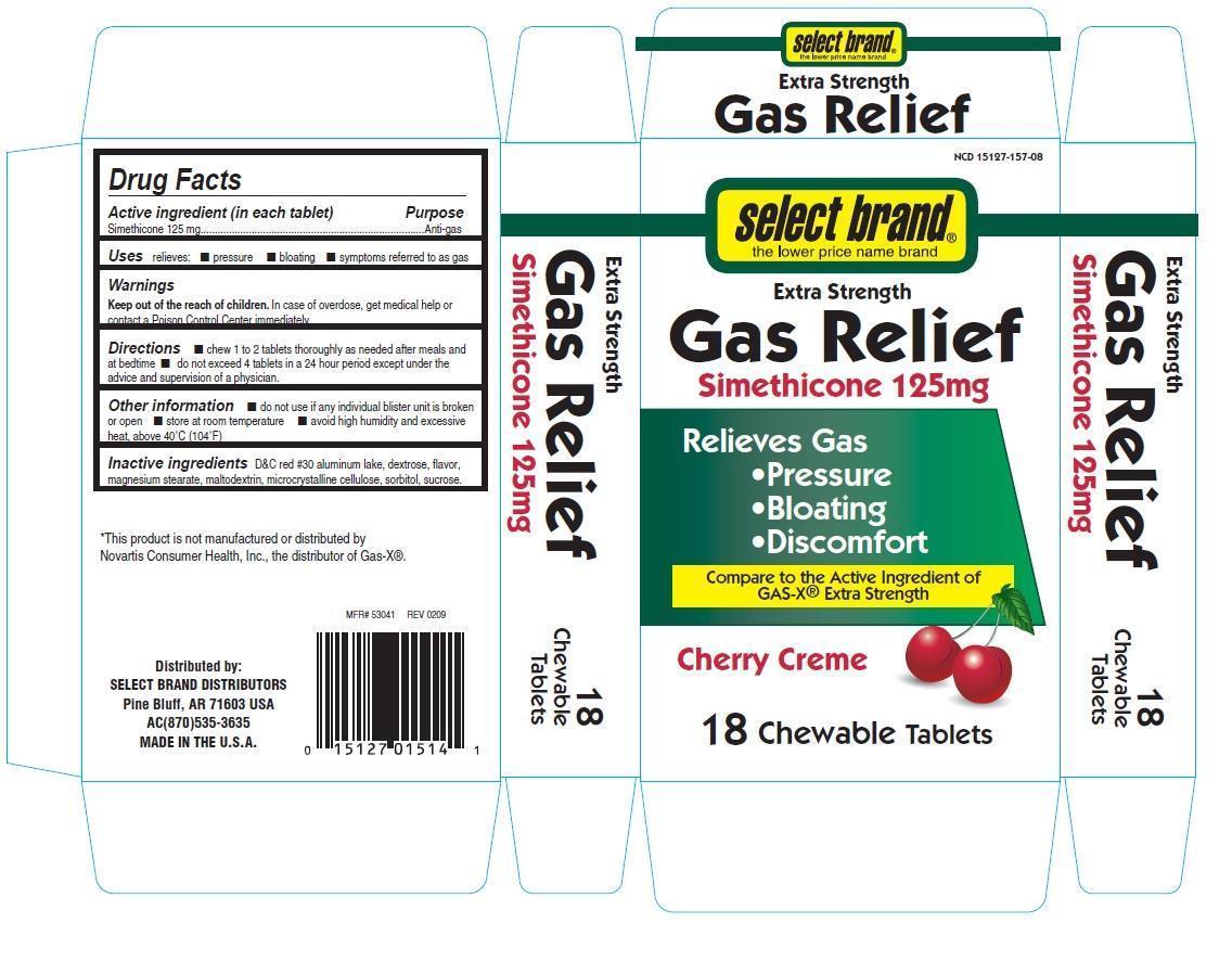 Pill image for Select Brand Extra Strength Gas Relief Cherry Creme Tablets