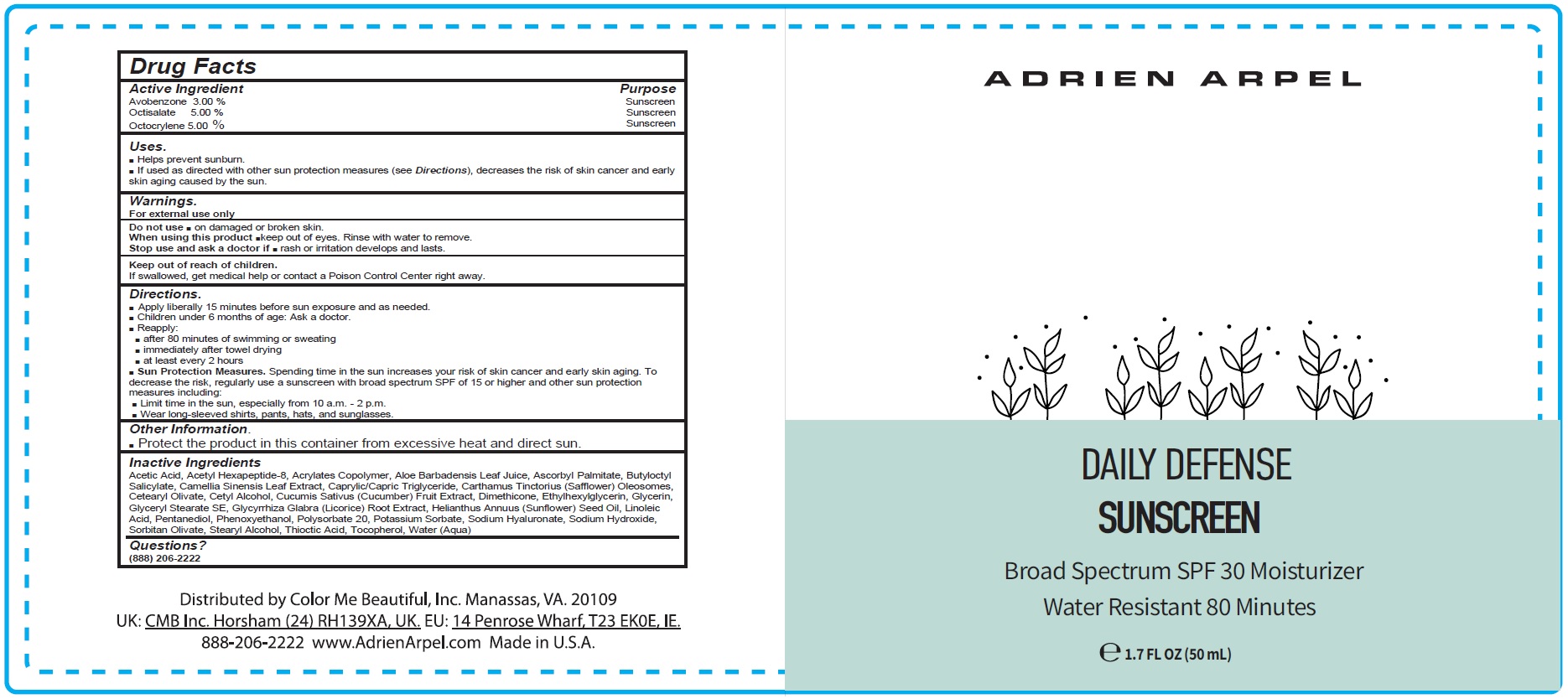 Pill image for Adrien Arpel Daily Defense Sunscreen Moisturizer Spf 30