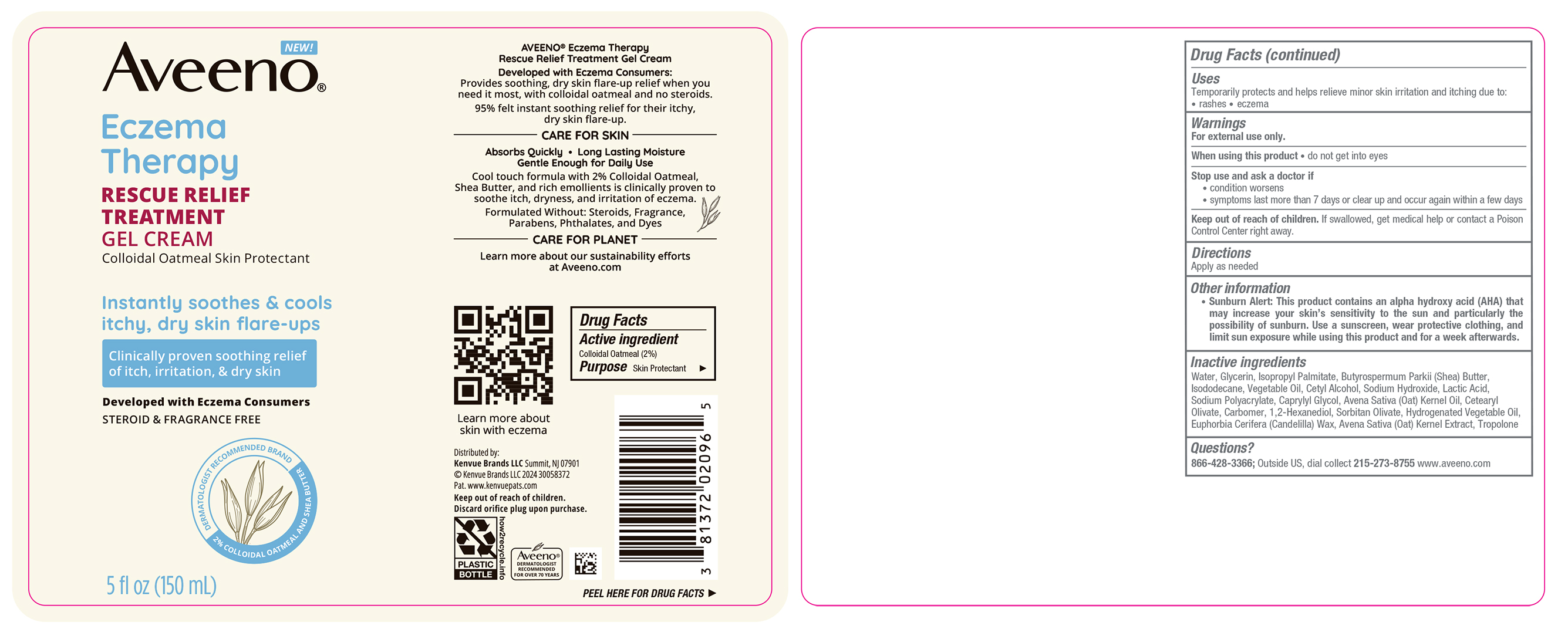 Pill image for Aveeno Eczema Therapy Rescue Relief Treatment Gel Cream