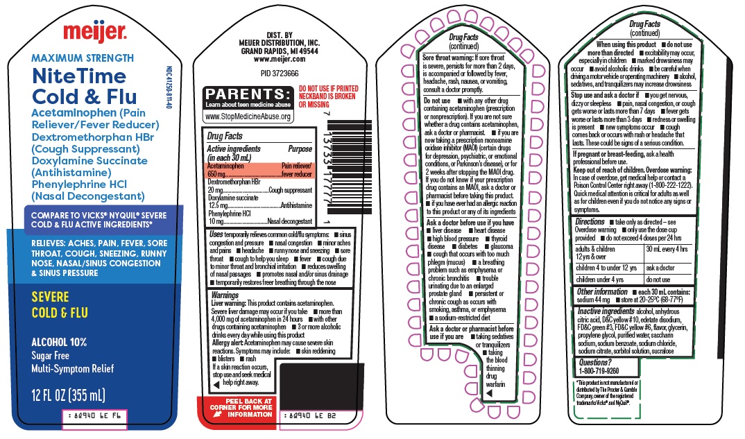 Pill image for Meijer Distribution, Inc. Nitetime Cold & Flu Drug Facts