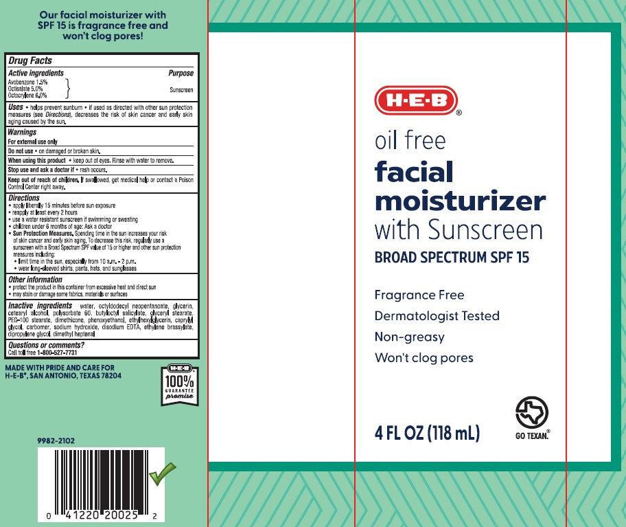 Pill image for Heb Oil Free Facial Moisturizer With Sunscreen Broad Spectrum Spf 15
