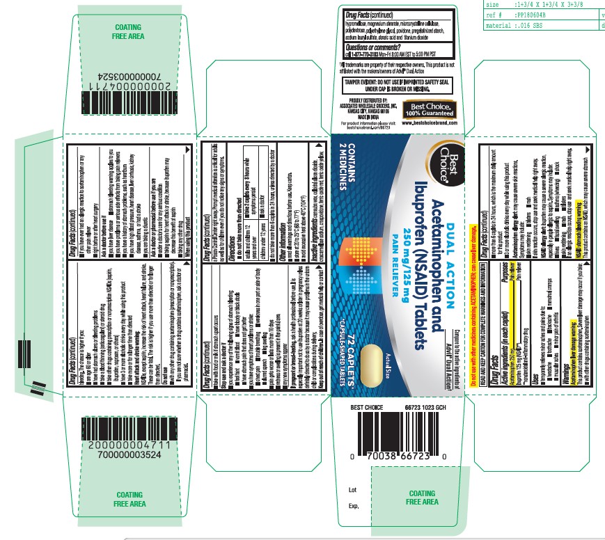Pill image for Acetaminophen And Ibuprofen (nsaid) Tablets 250mg/125mg