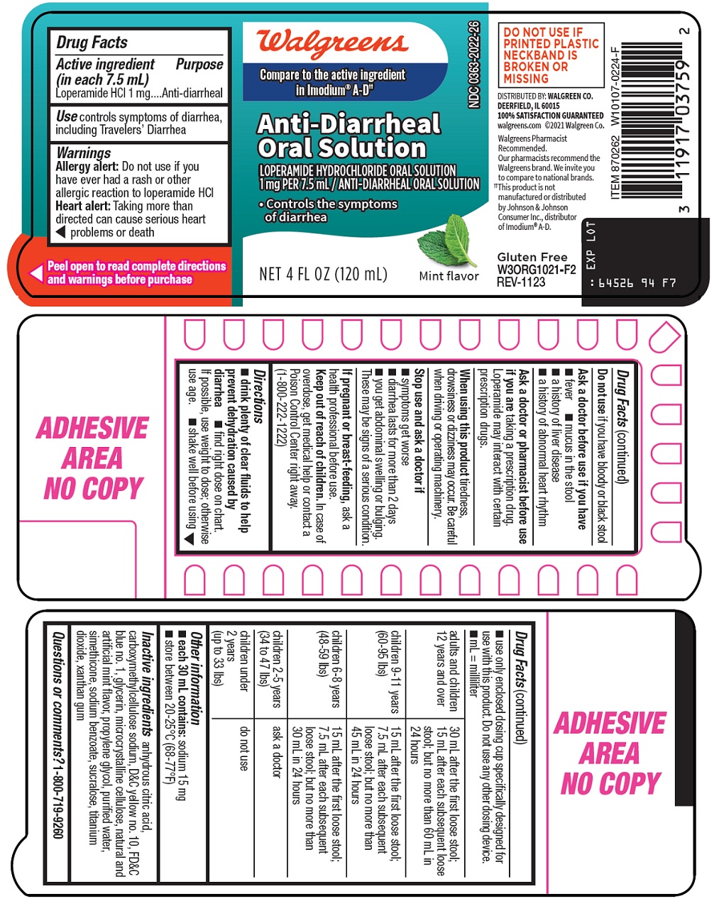 Pill image for Walgreen Co. Anti-diarrheal Oral Solution Drug Facts
