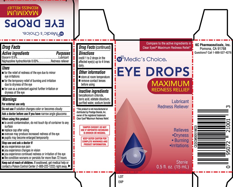 Pill image for Medic's Choice Eye Drops Maximum Redness Relief 15 Ml