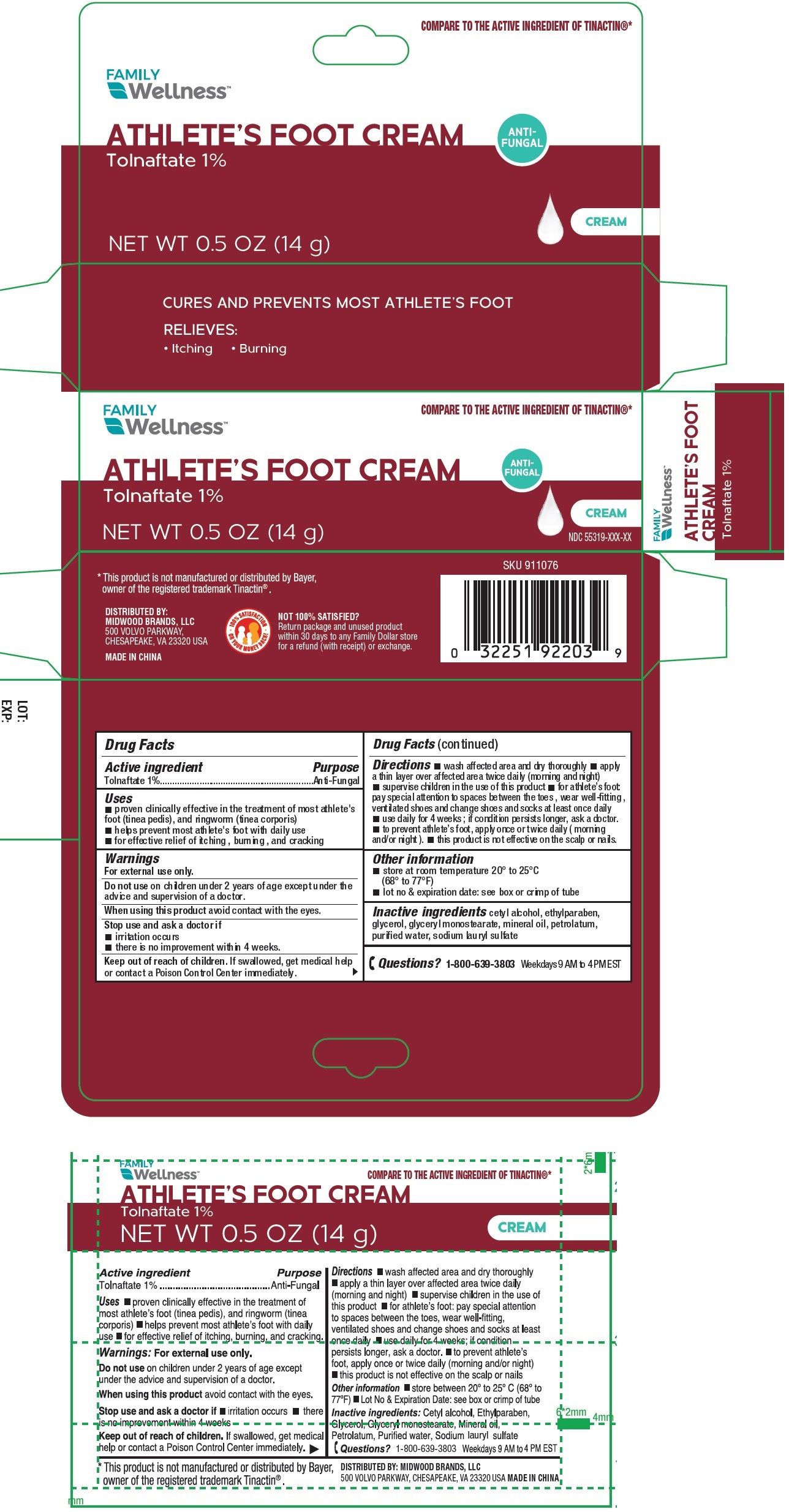 Pill image for Family Wellness Athletes Foot Tolnaftate 1% Cream