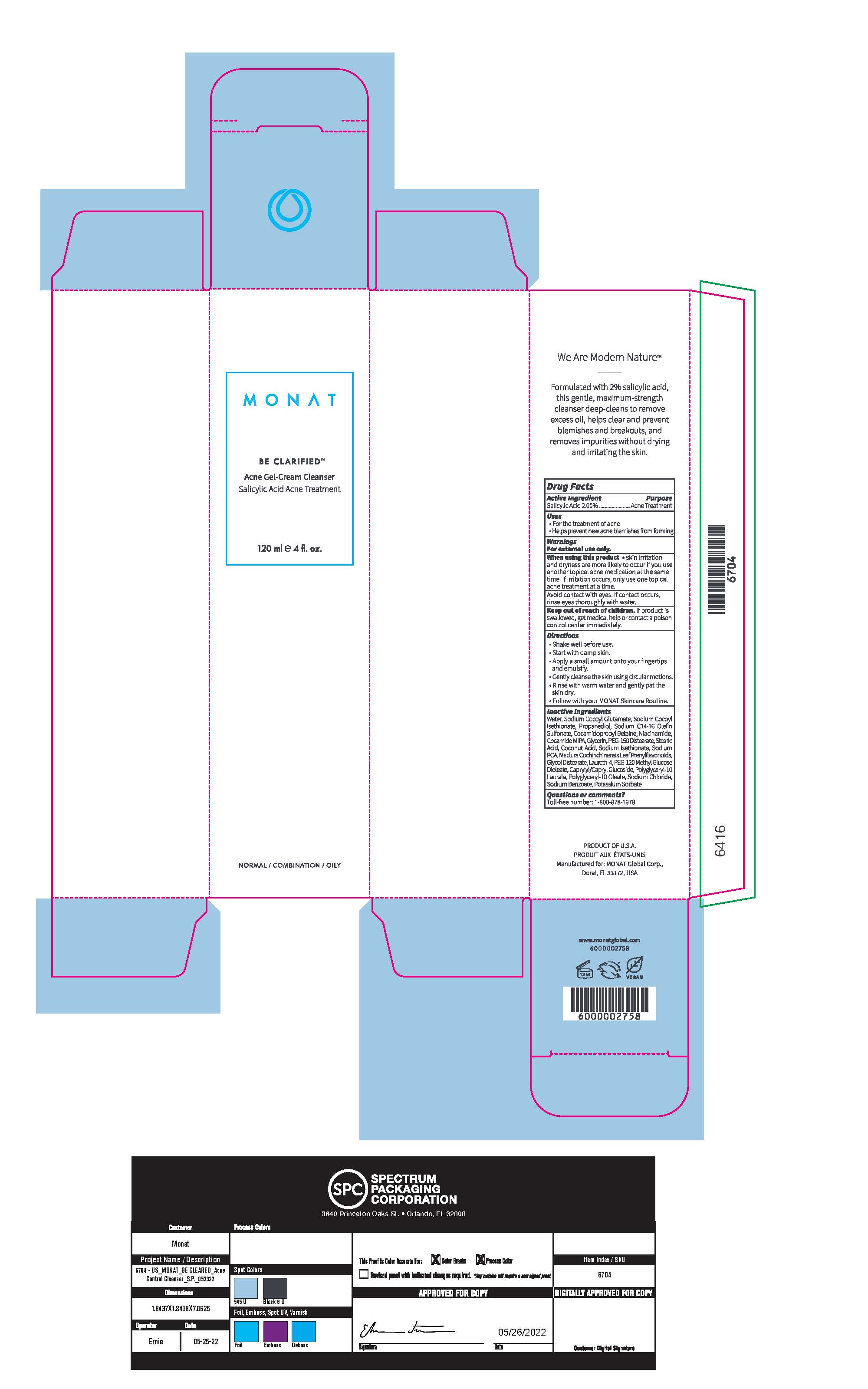 Pill image for Be Clarified Acne Gel-cream Cleanser Salicylic Acid Acne Treatment