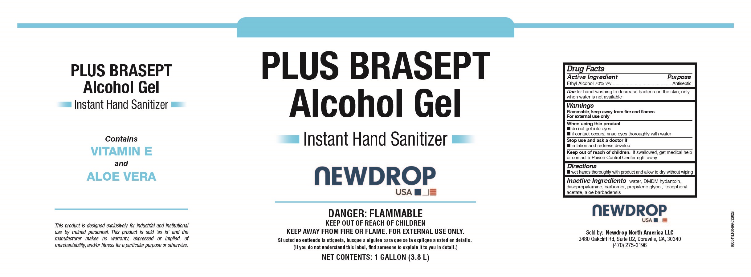 Pill image for plus brasept alcocol gel 6605 drug facts and label