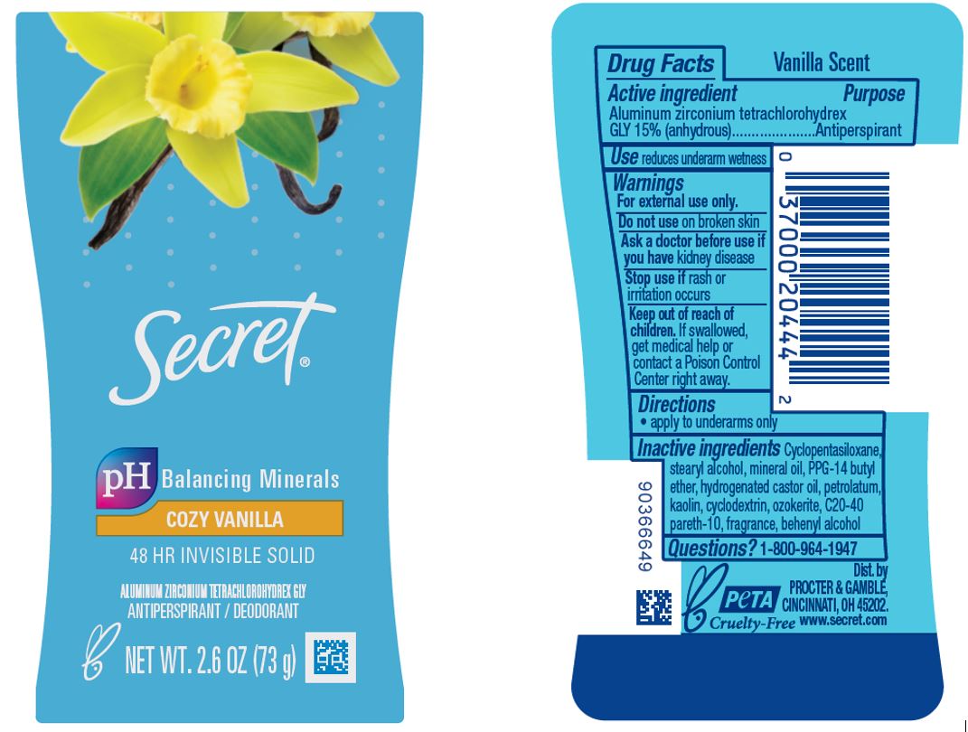 Pill image for Secret Cozy Vanilla 48 Hr Invisible Solid