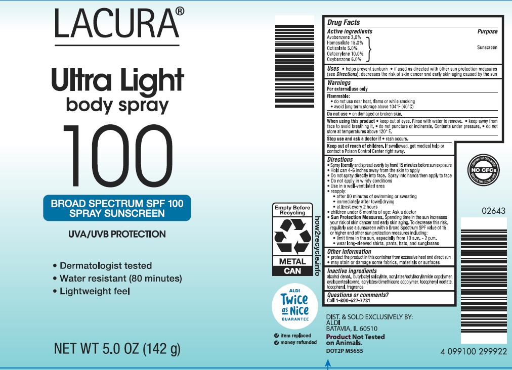 Pill image for Aldi Lacura Ultra Light Body Spray Spf 100