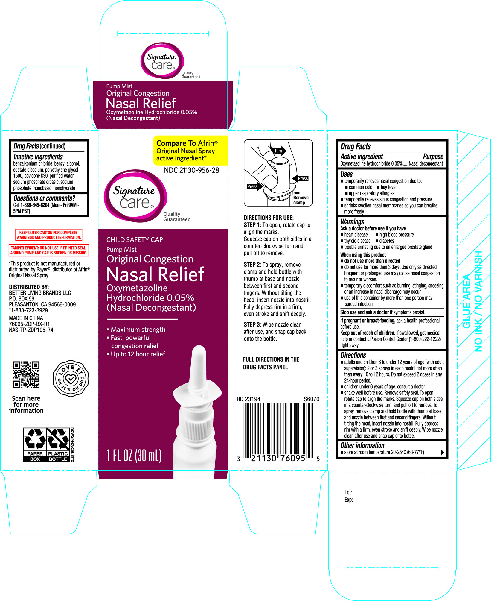 Pill image for Signature Care Original Nasal Spray 1oz 76095