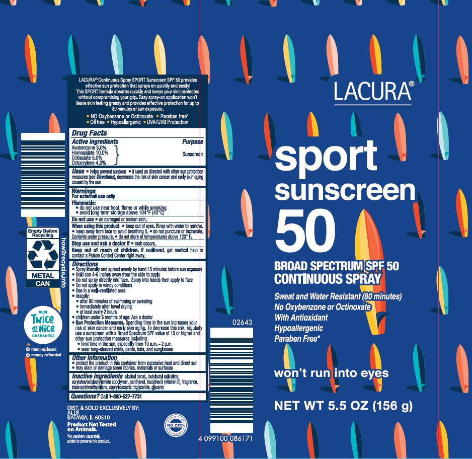 Pill image for Aldi Lacura Sport Sunscreen 50 Broad Spectrum Spf 50 Continuous Spray