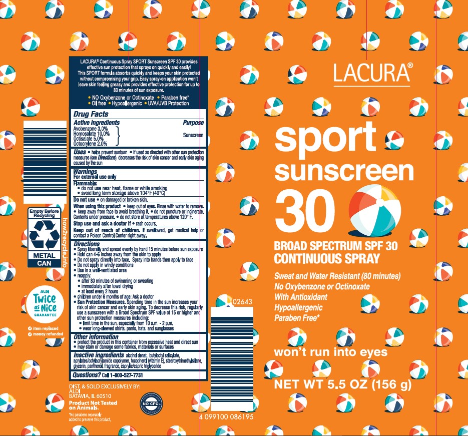 Pill image for aldi lacura sport sunscreen 30 broad spectrum spf 30 continuous spray