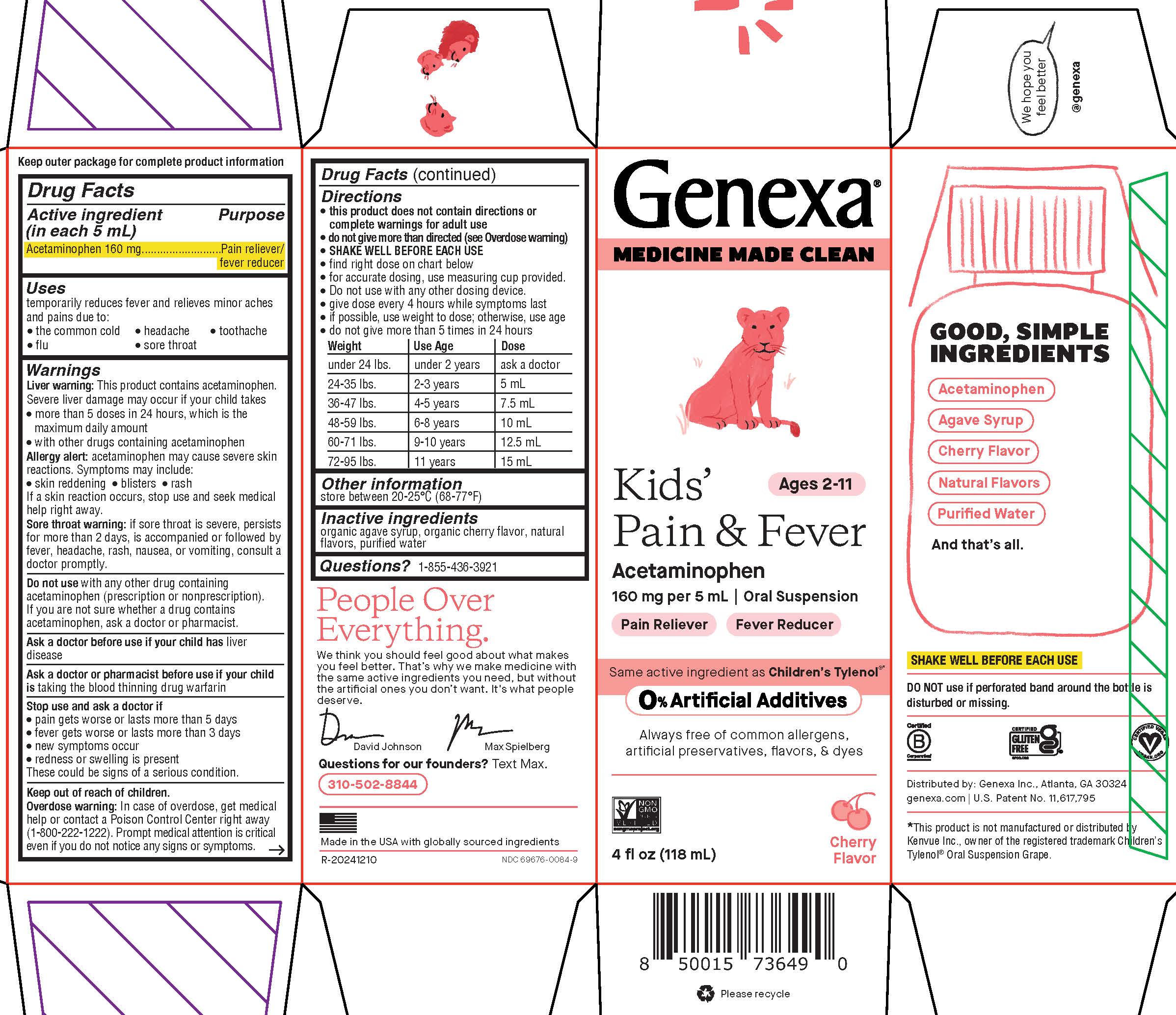 Pill image for kids' pain & fever organic cherry flavor