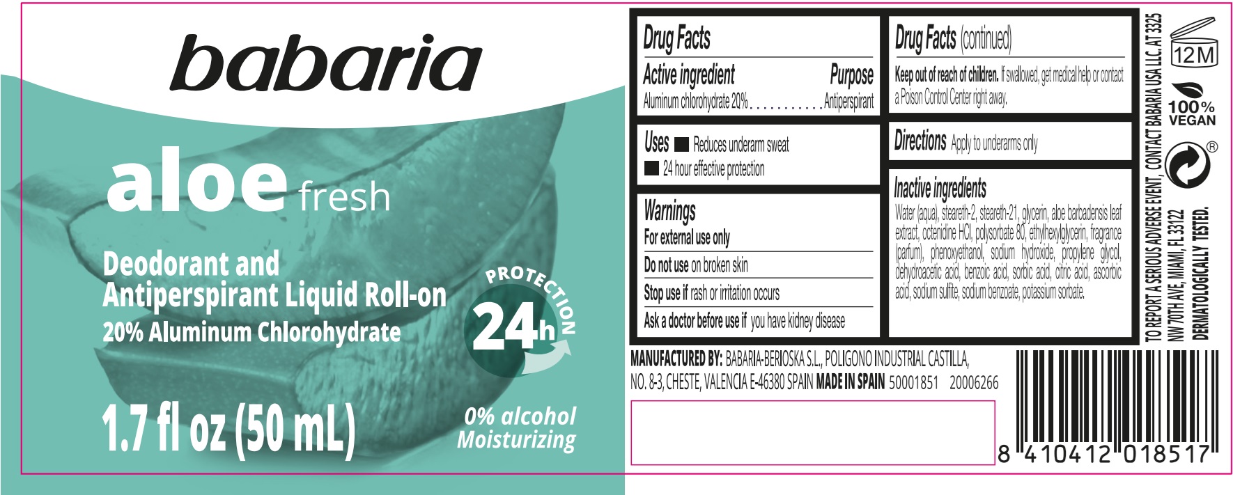 Pill image for Babaria Aloe Fresh Deodorant And Antiperspirant Liquid Roll-on