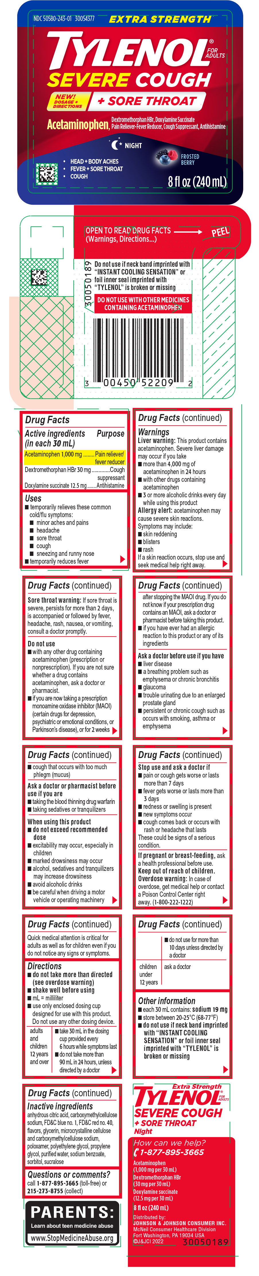 Pill image for Extra Strength Tylenol® Severe Cough + Sore Throat Night