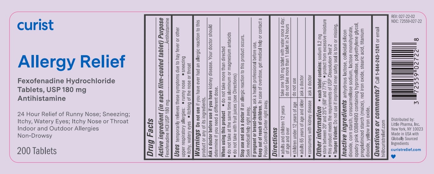 Pill image for Curist Allergy Relief (fexofenadine Hcl 180 Mg)