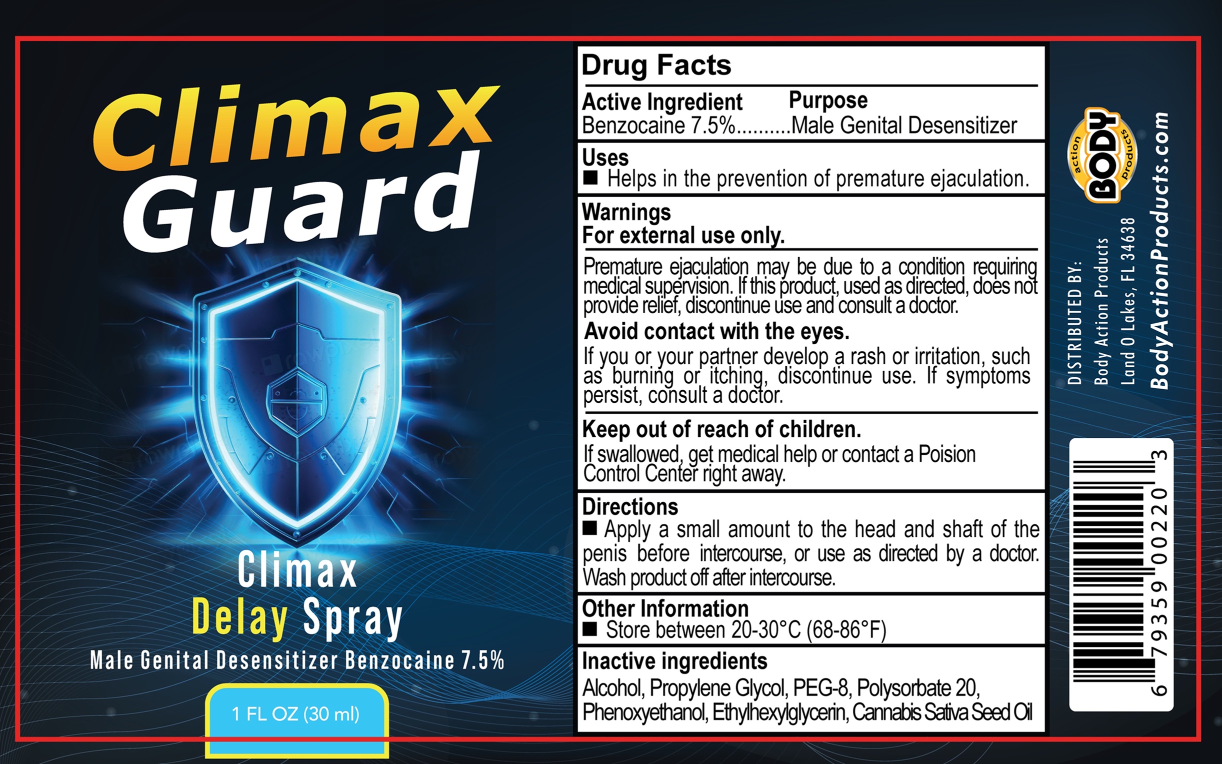 Pill image for Body Action Climax Guard Delay Spray