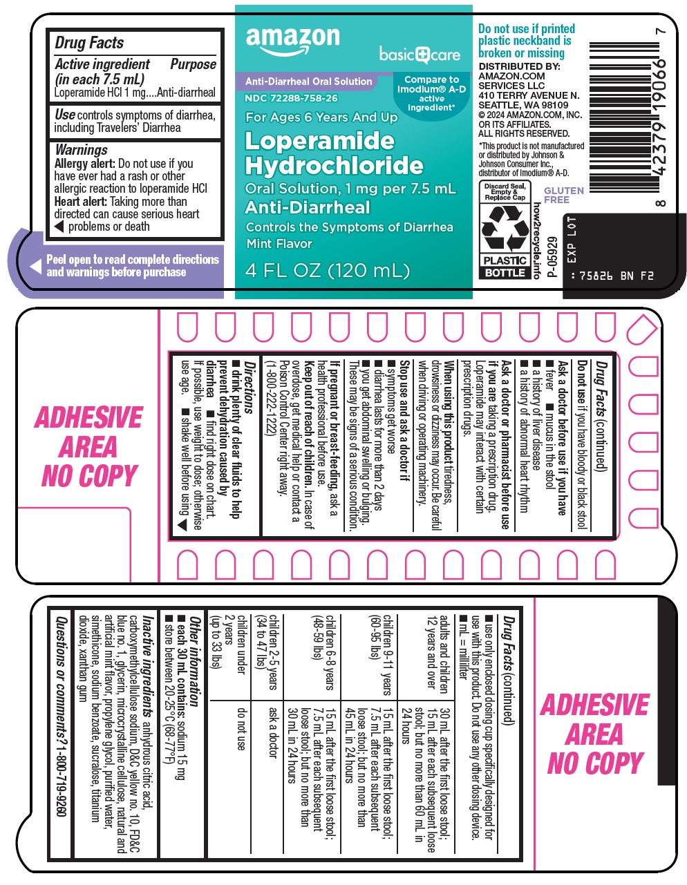 Pill image for Amazon Loperamide Hydrochloride Drug Facts