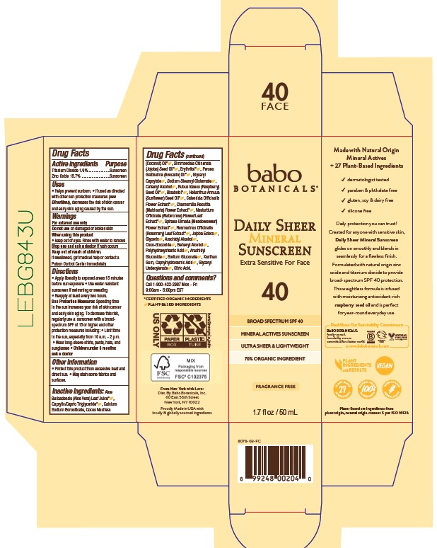 Pill image for Babo Botanicals Daily Sheer Mineral Sunscreen Spf 40