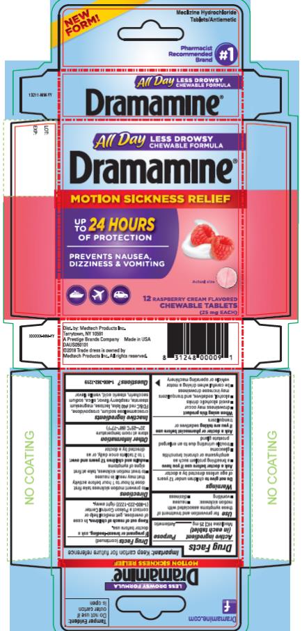 Pill image for Dramamine All Day Ld Chewable Tabs Raspberry