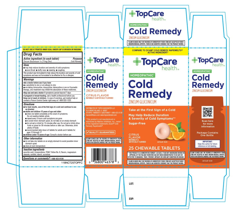 Pill image for Topcare Zinc Cold Remedy Citrus Flavor 25 Chewable Tablets
