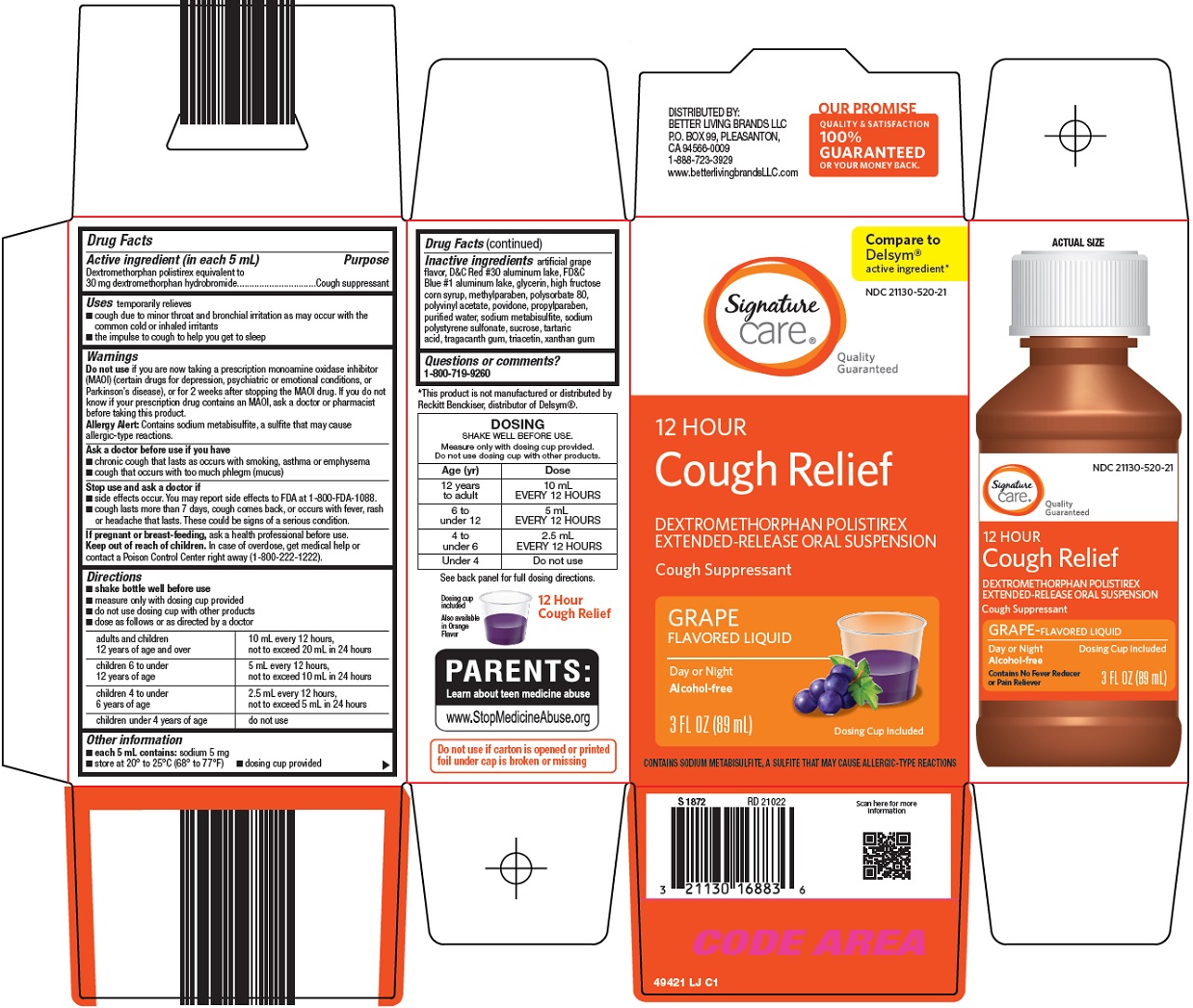 Pill image for Better Living Brands Llc Cough Relief Drug Facts
