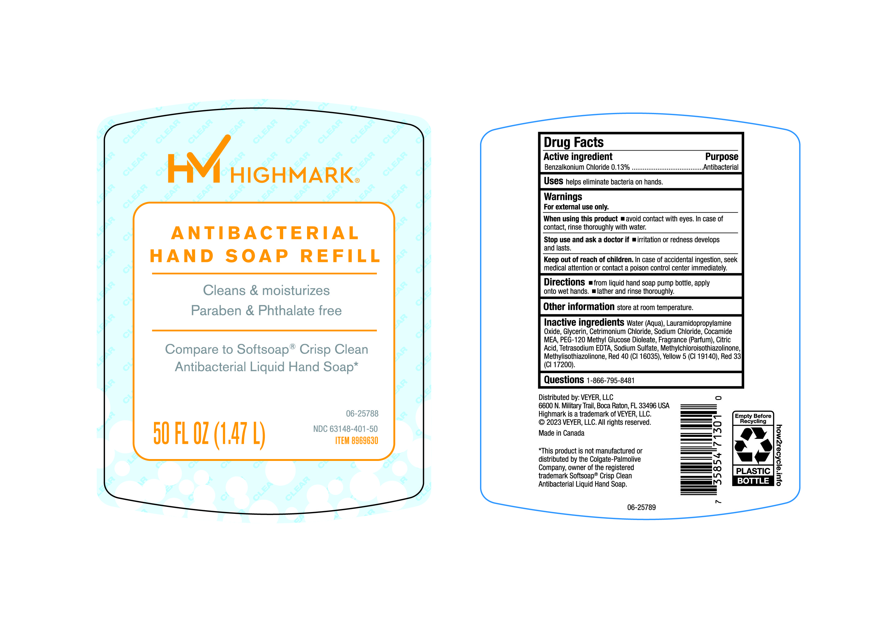 Pill image for 63148-401, Himark Antibacterial Hand Soap Refill.