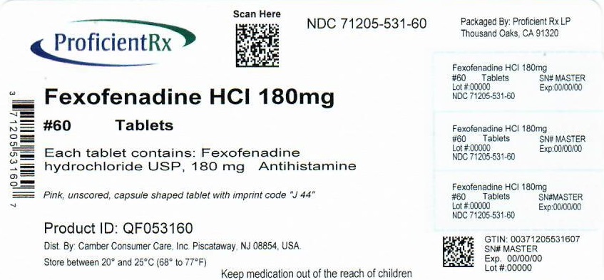 Pill image for Fexofenadine Hydrochloride Tablets Usp, 180 Mg