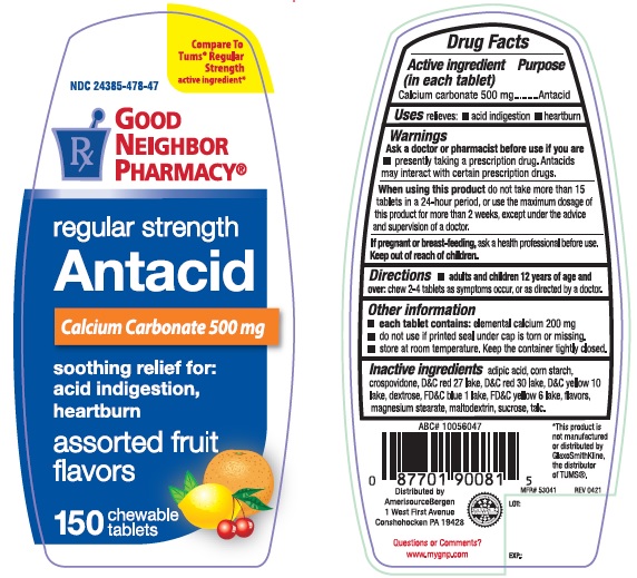 Pill image for Good Neighbor Pharmacy Regular Strength Antacid Assorted Fruit Chewable Tablets