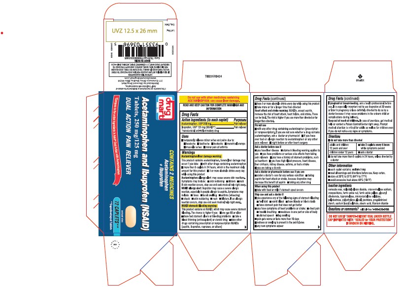 Pill image for Discount Drug Mart Acetaminophen And Ibuprofen Tablets