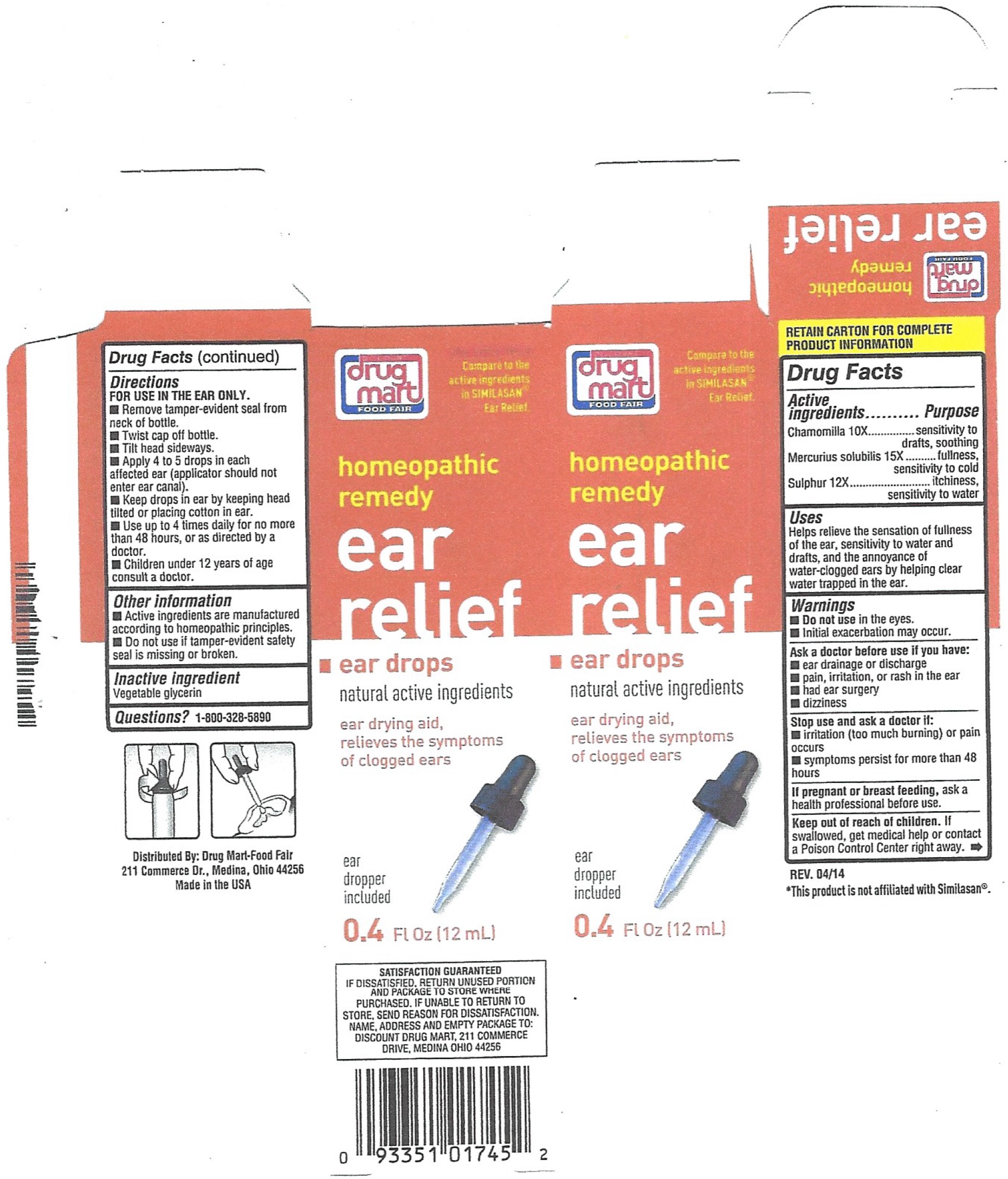 Pill image for Discount Drug Mart Ear Relief Ear Drops