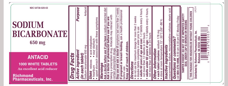 Pill image for Sodium Bicarbonate 10 Gr (650 Mg)