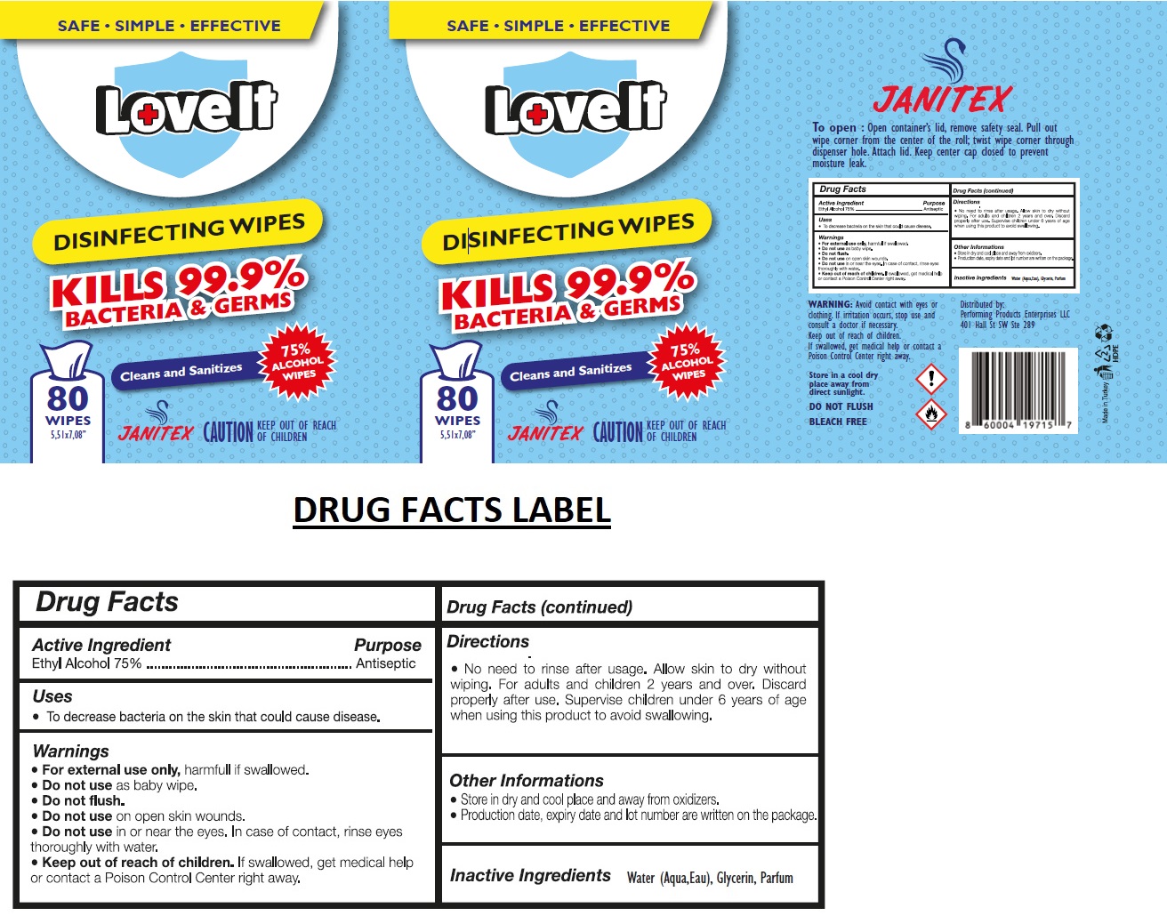 Pill image for Loveit-janitex Disinfecting Wipes 75% Alcohol