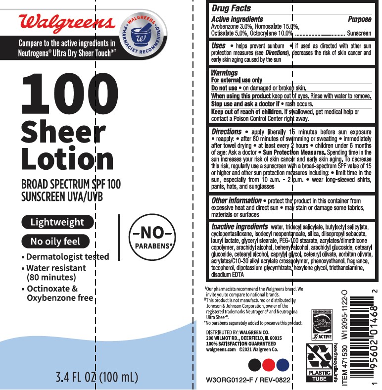 Pill image for walgreens 100 sheer lotion broad spectrum spf 100