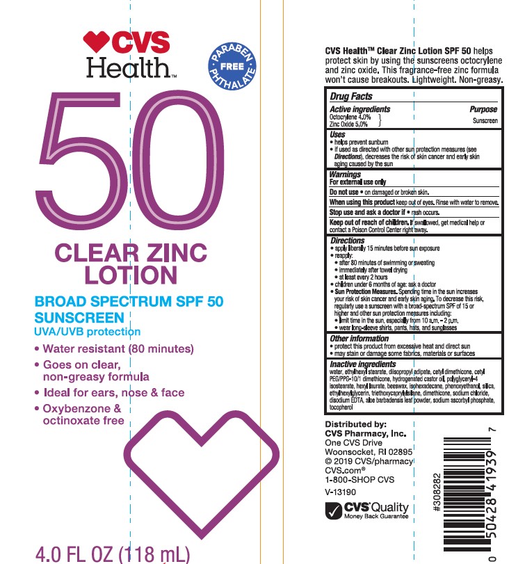 Pill image for Cvs Health 50 Clear Zinc Lotion Broad Spectrum Spf 50 Sunscreen