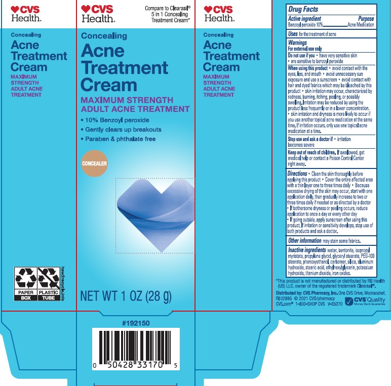 Pill image for Cvs Health Concealing Acne Treatment Cream Maximum Strength Adult Acne Treatment