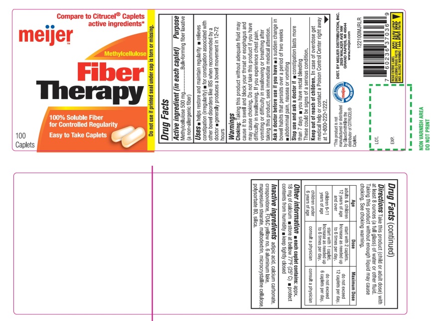 Pill image for Meijer Fiber Therapy Methylcellulose 500 Mg 100 Caplets