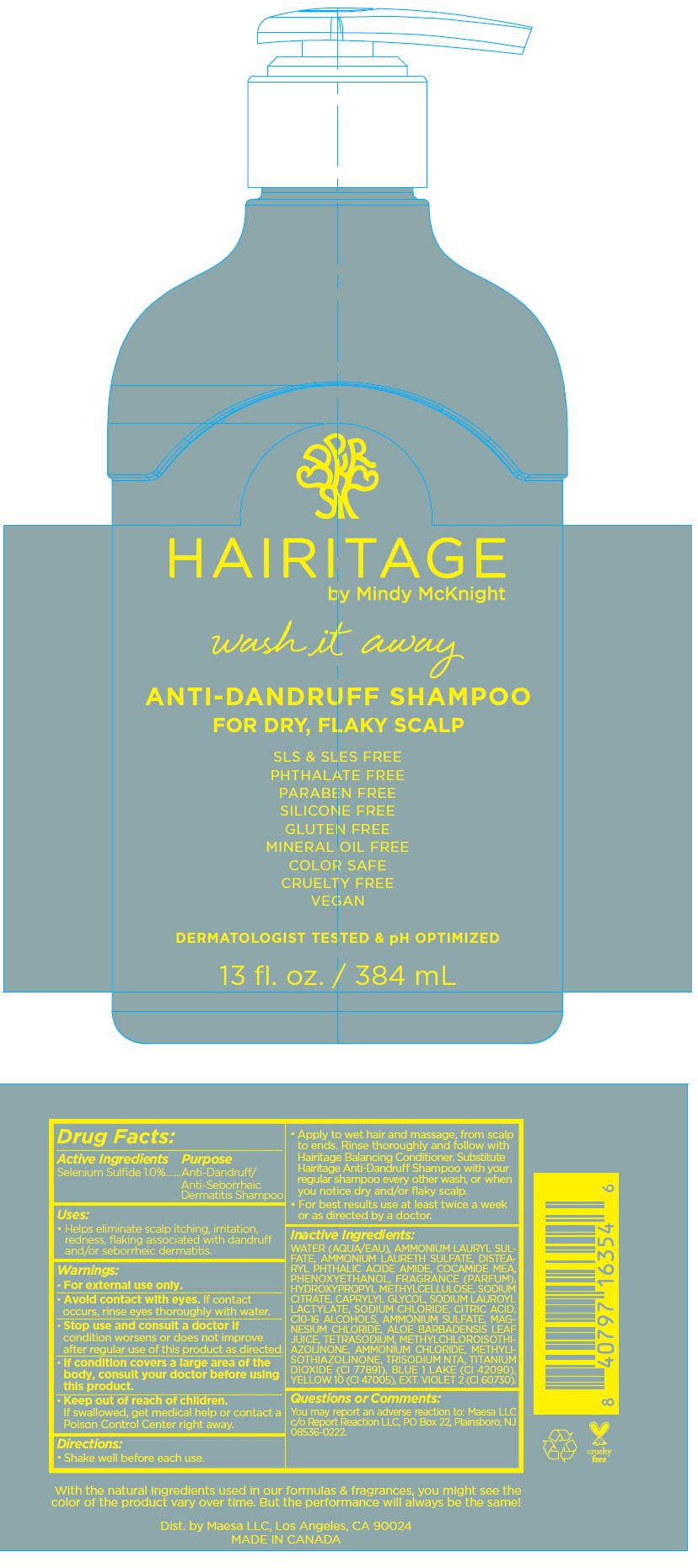 Pill image for Hairitage Wash It Away Anti-dandruff Shampoo For Dry, Flaky Scalp
